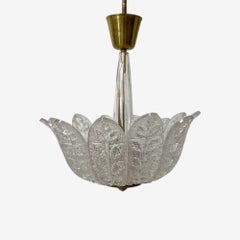 Carl Fagerlund, Swedish Modern, Slumped Glass, Pendant Light, Sweden, 1940s