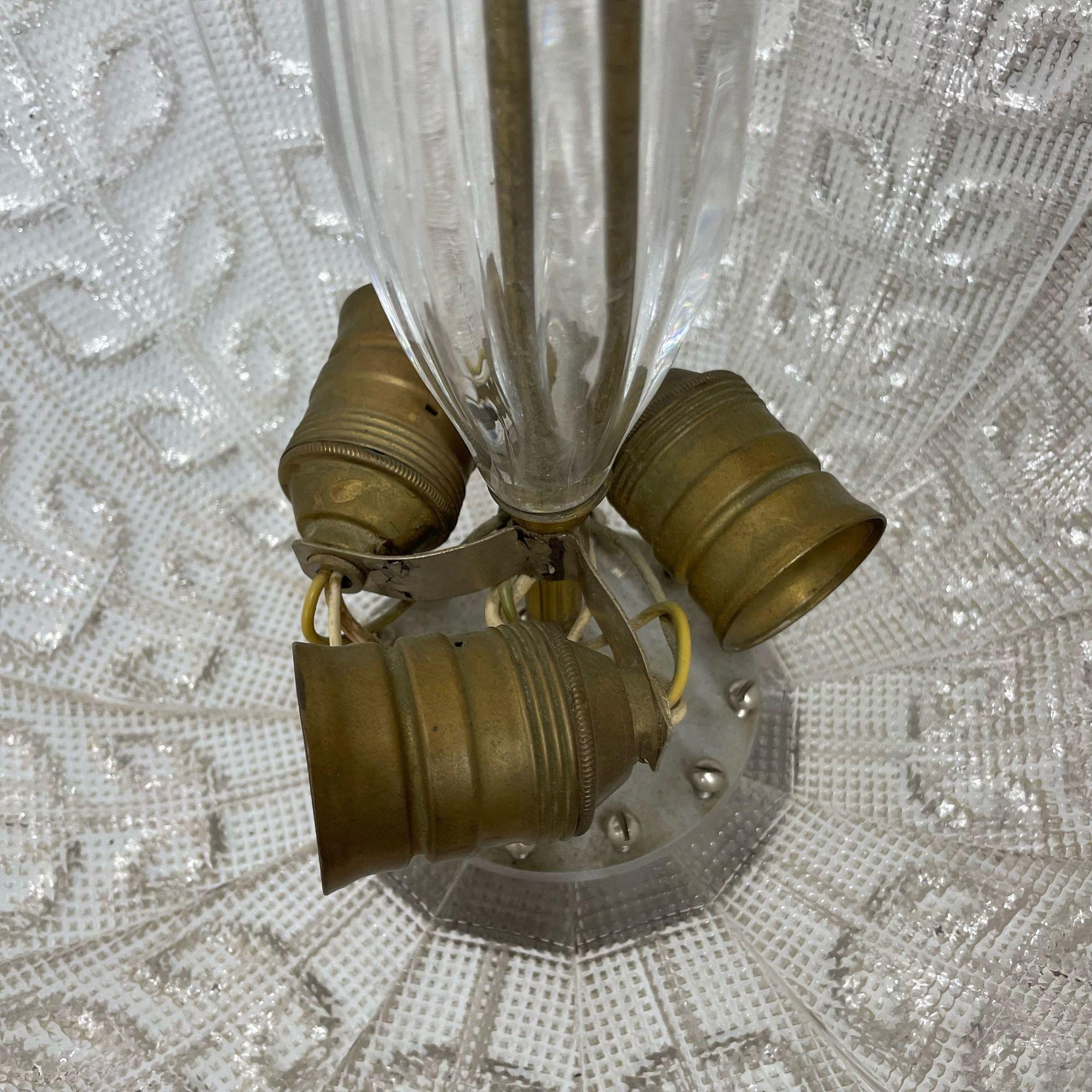 Ottone Carl Fagerlund, Moderna svedese, vetro accartocciato, lampada a sospensione, Svezia, anni '40 in vendita