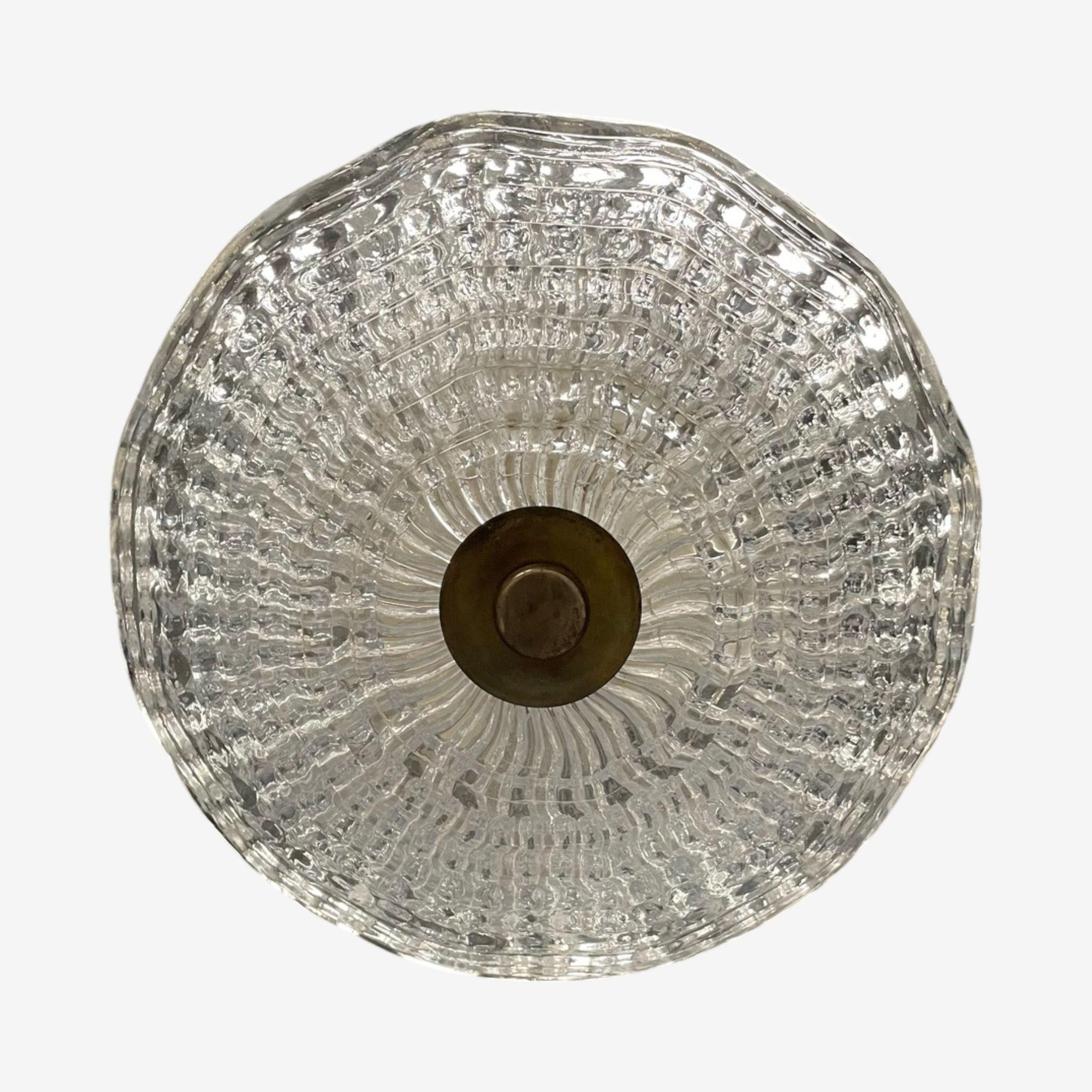 Carl Fagerlund, moderne suédois, verre texturé, lustre, Suède, années 1940 Bon état - En vente à Manhasset, NY