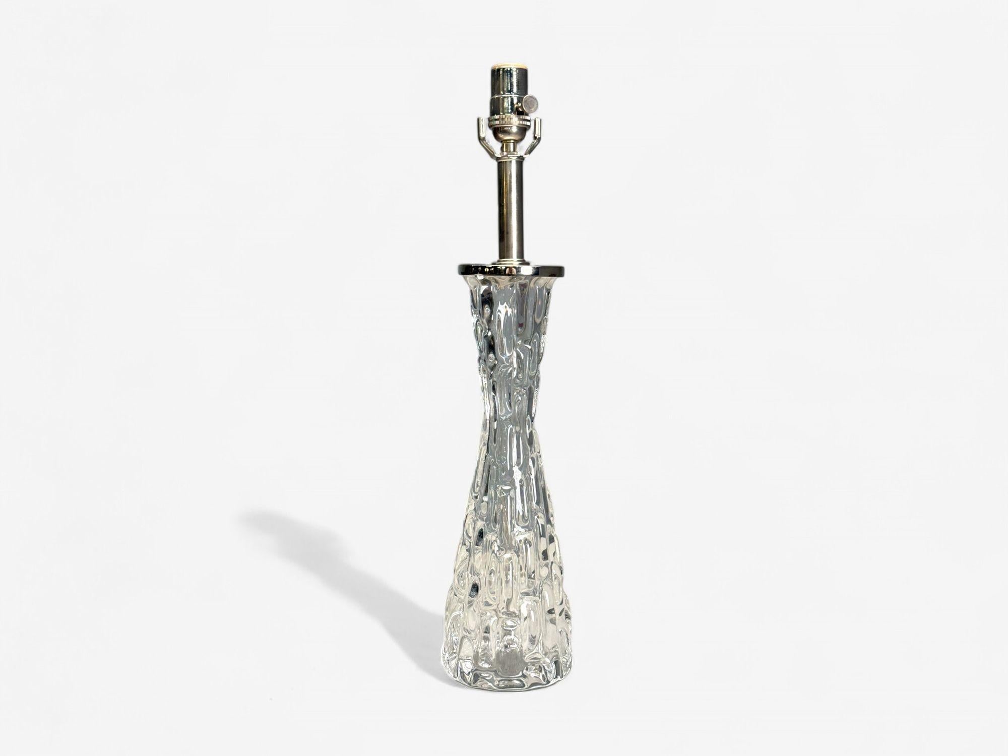 Scandinavian Modern Carl Fagerlund, Swedish Modern, Textured Glass, Table Lamp, Sweden, 1960s For Sale