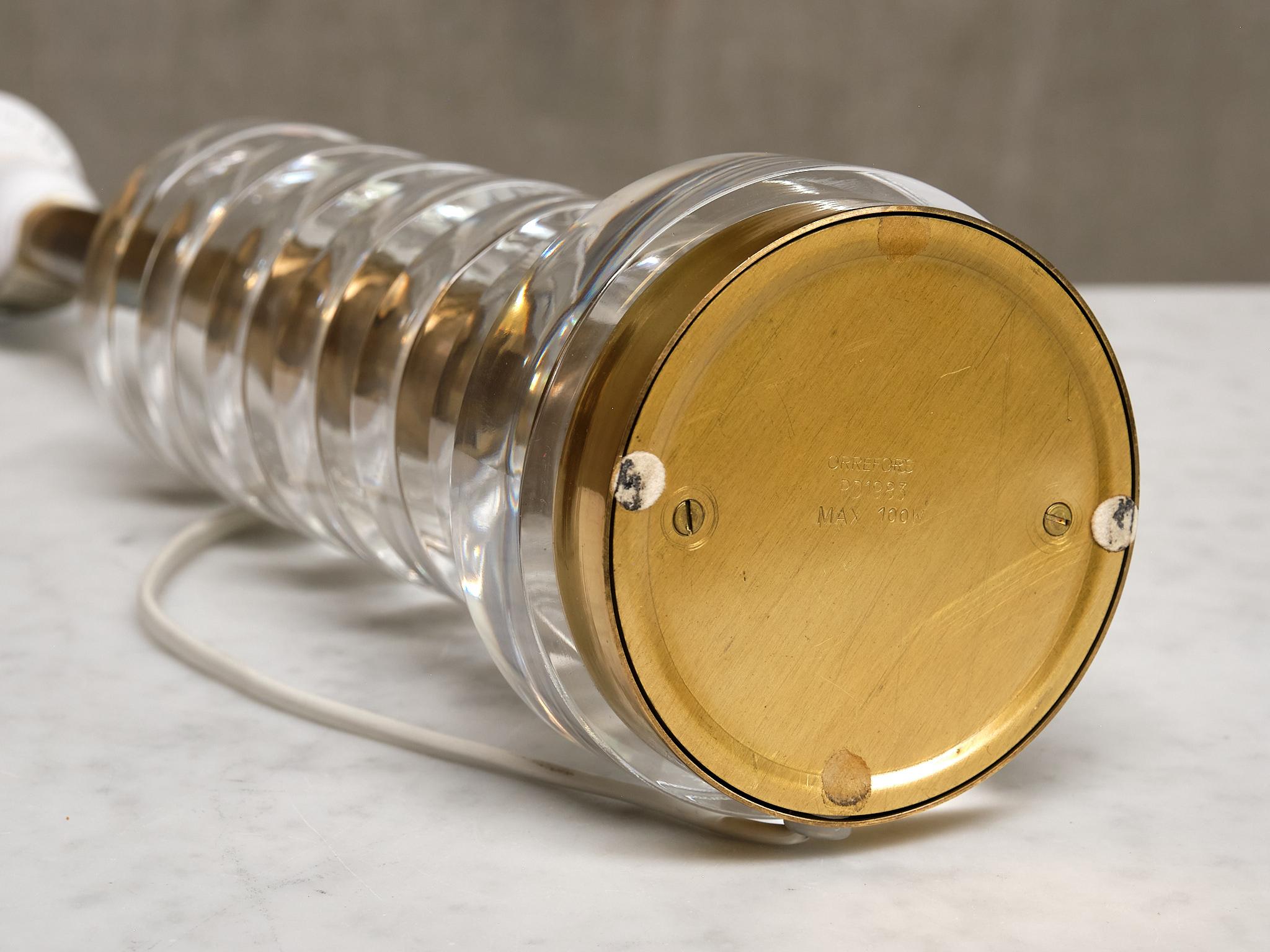 Carl Fagerlund Table Lamp in Brass and Glass, Orrefors, Sweden, 1950s For Sale 8