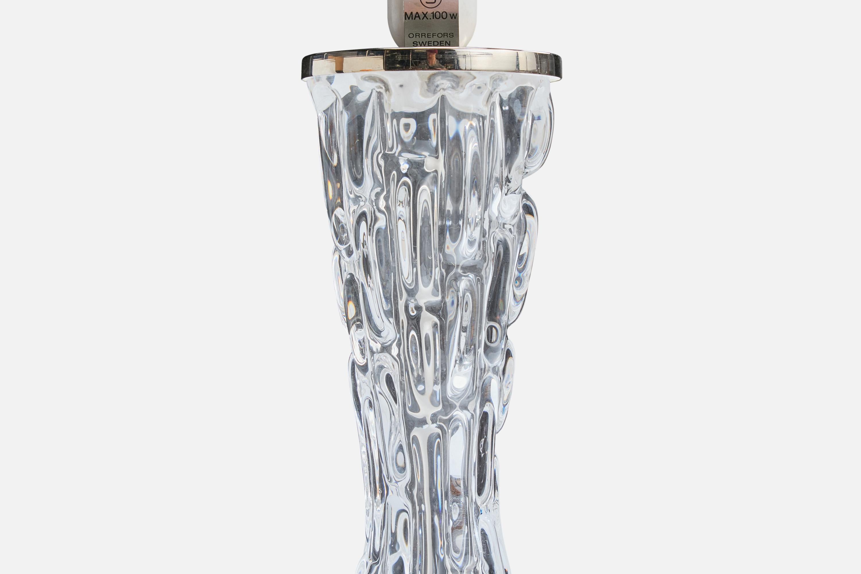 Carl Fagerlund, Table Lamps, Glass, Fabric, Sweden, 1950s For Sale 4