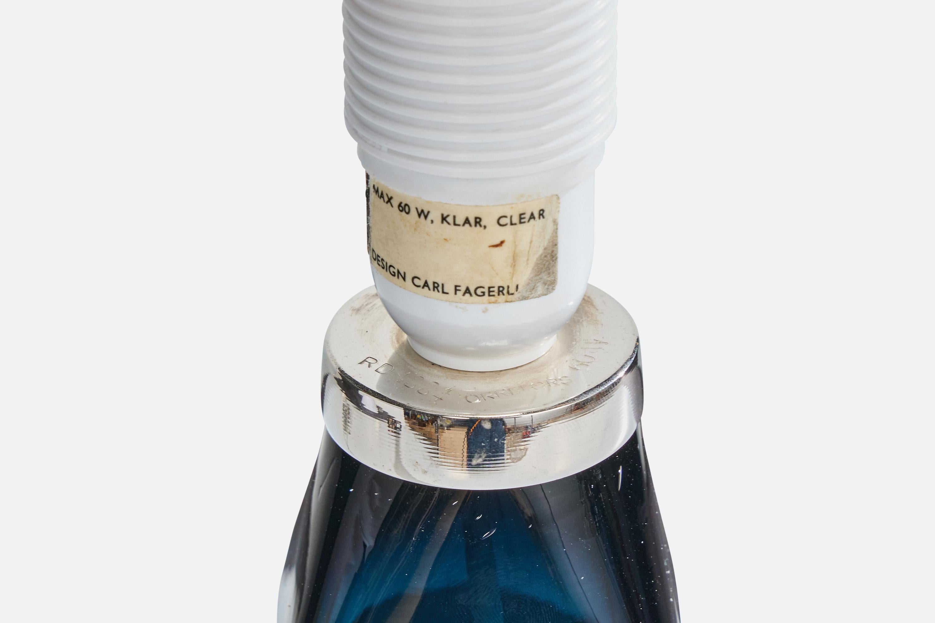 Carl Fagerlund, Table Lamps, Glass, Sweden, 1960s For Sale 1