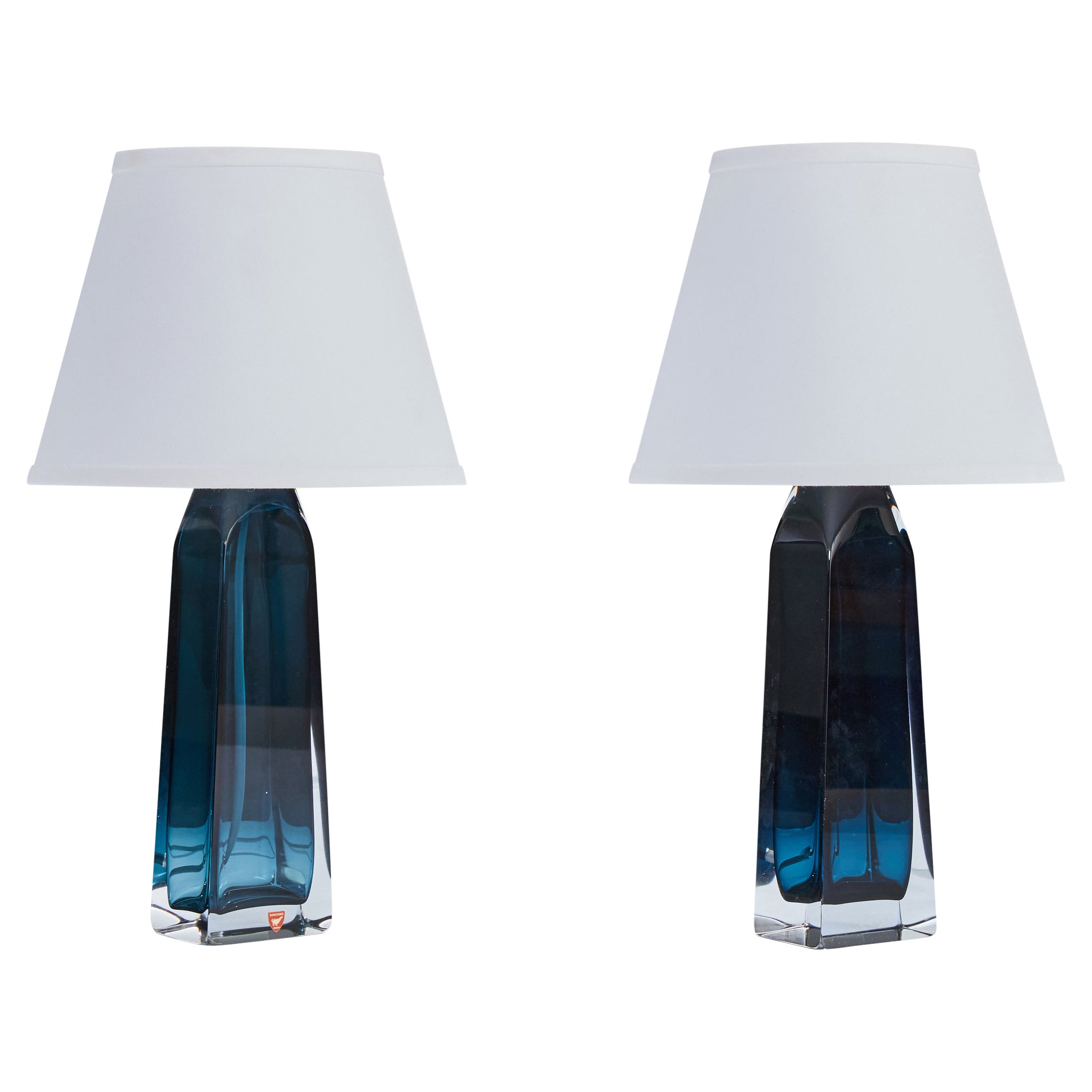 Carl Fagerlund, Table Lamps, Glass, Sweden, 1960s For Sale