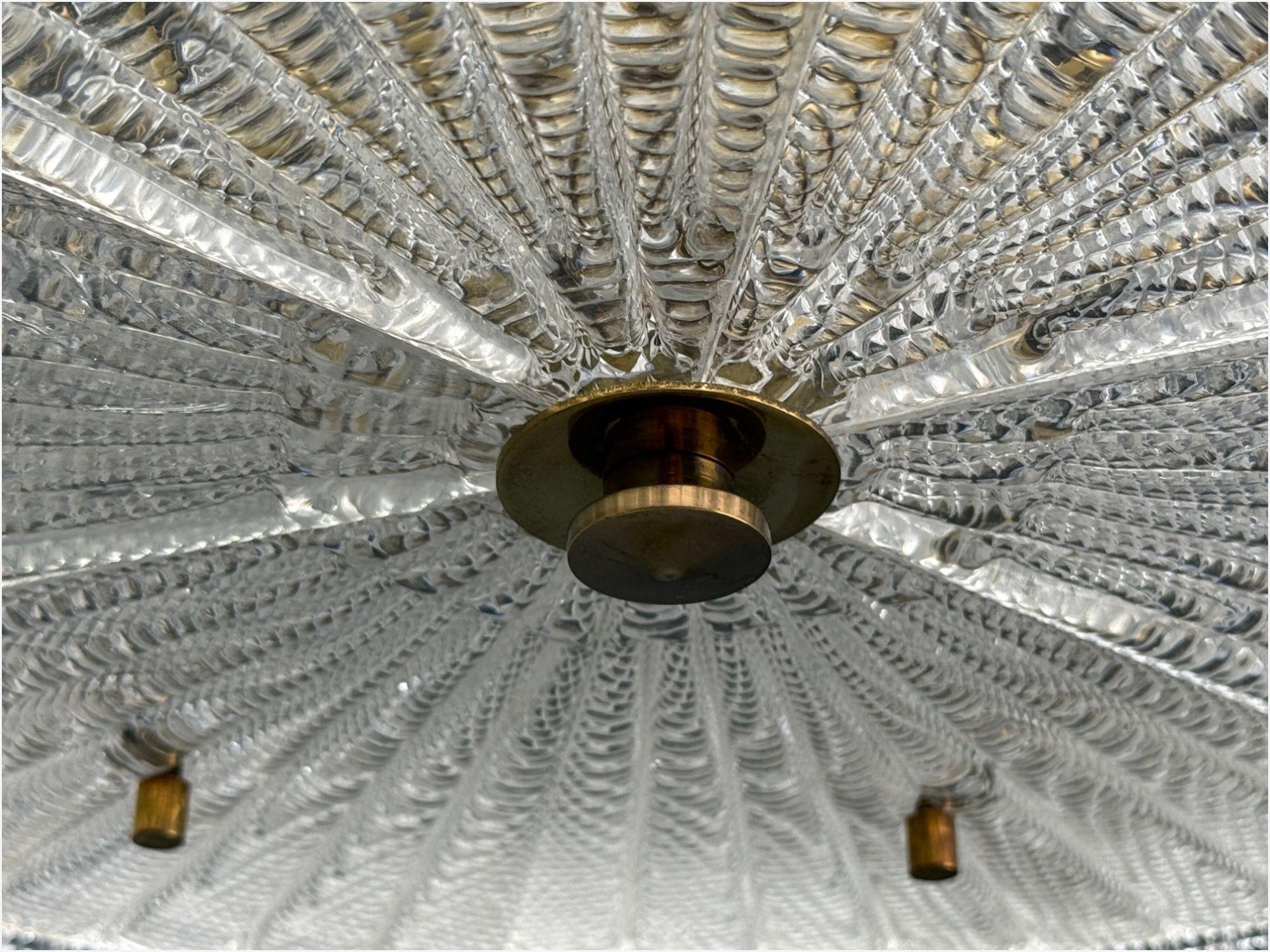 Carl Fagerlund, Textured Glass, Brass, Pendant Light, Sweden, 1960s In condizioni buone in vendita a Manhasset, NY