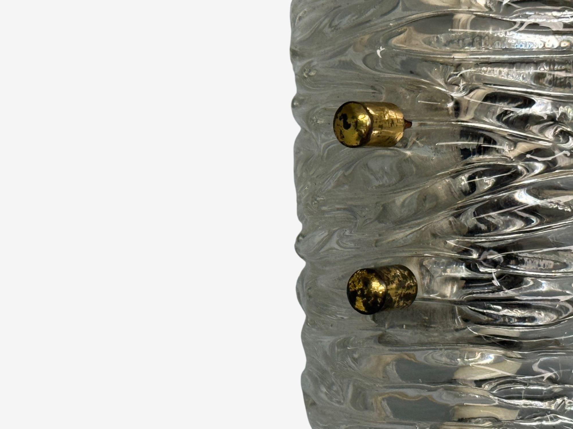 Carl Fagerlund, Textured Glass, Brass, Wall Lights, Sweden, 1960s In Good Condition For Sale In Manhasset, NY