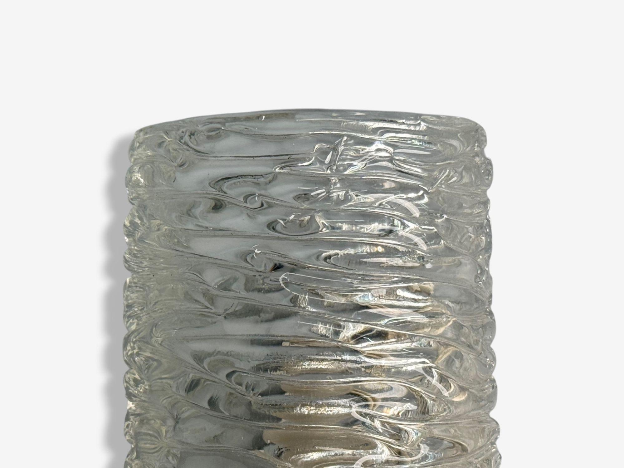 Carl Fagerlund, Textured Glass, Brass, Wall Lights, Sweden, 1960s For Sale 1