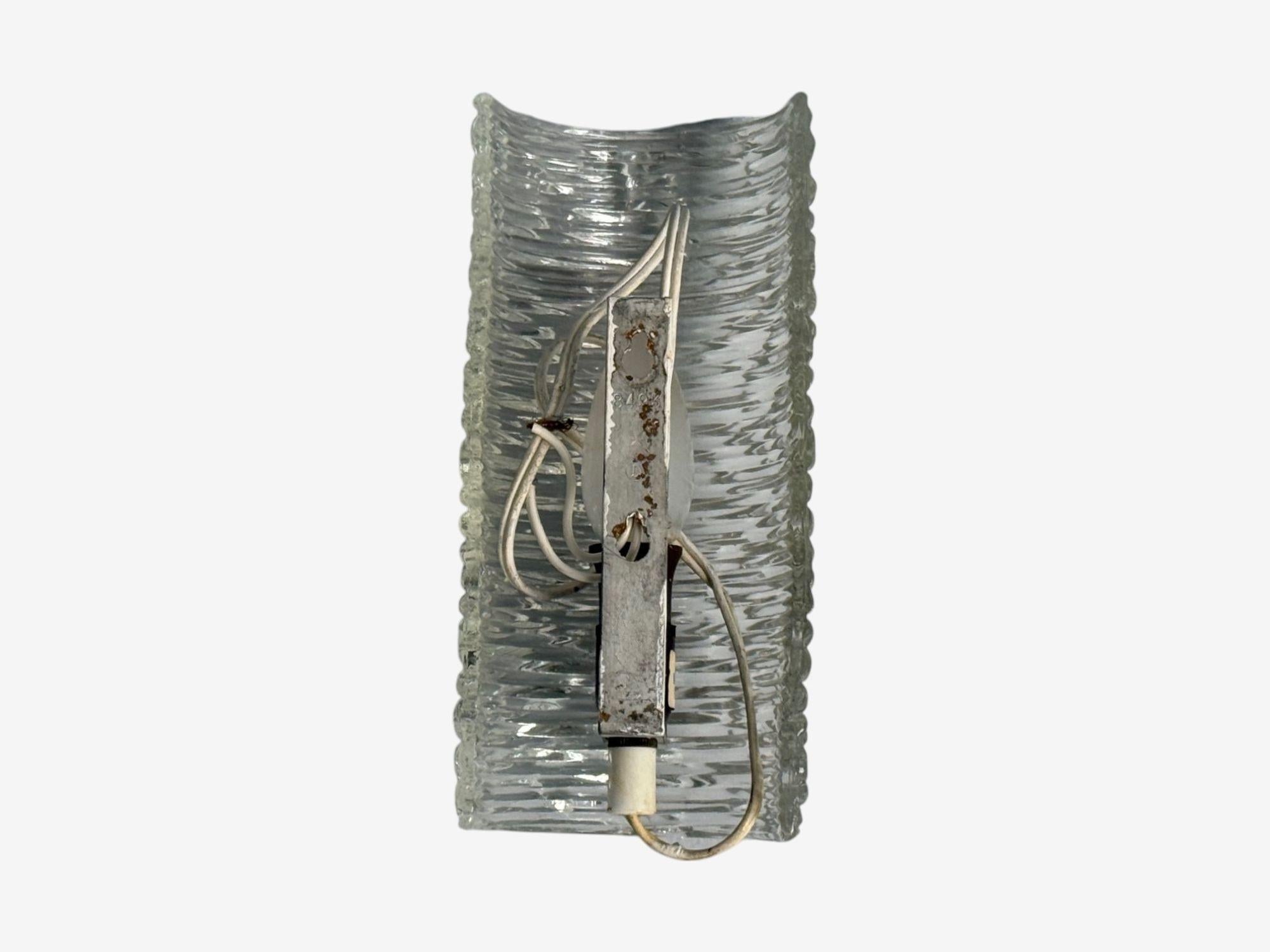 Carl Fagerlund, Textured Glass, Brass, Wall Lights, Sweden, 1960s For Sale 2
