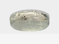 Carl Fagerlund, Textured Glass, Nickel, Flush Mount Fixture, Sweden, 1950s