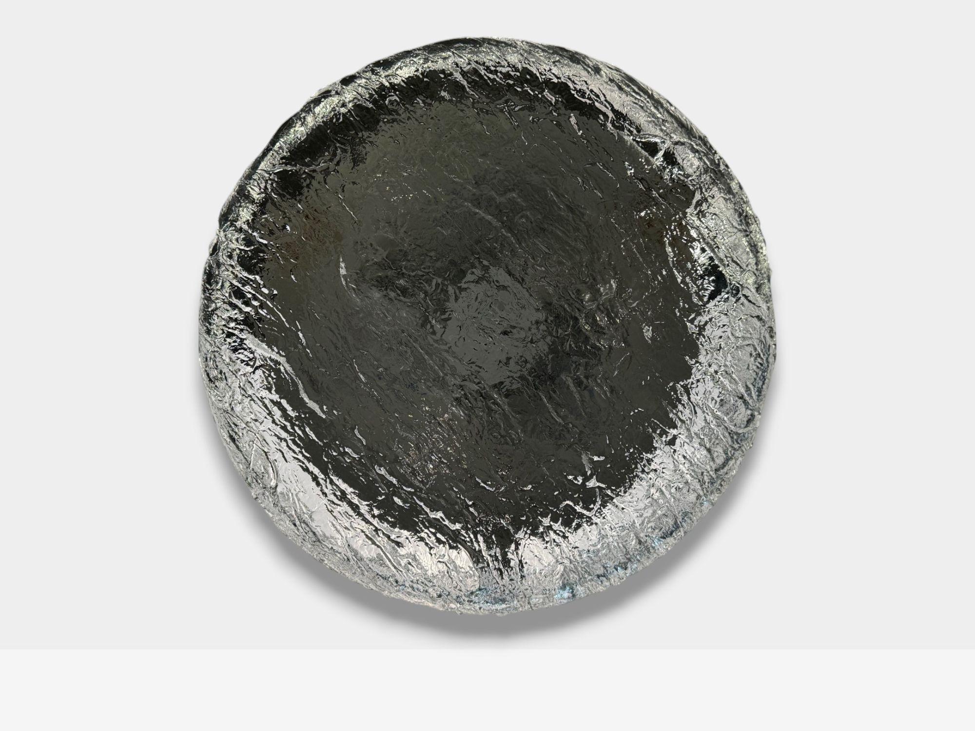 Swedish Carl Fagerlund, Textured Glass, Nickel, Flush Mount Fixture, Sweden, 1950s For Sale