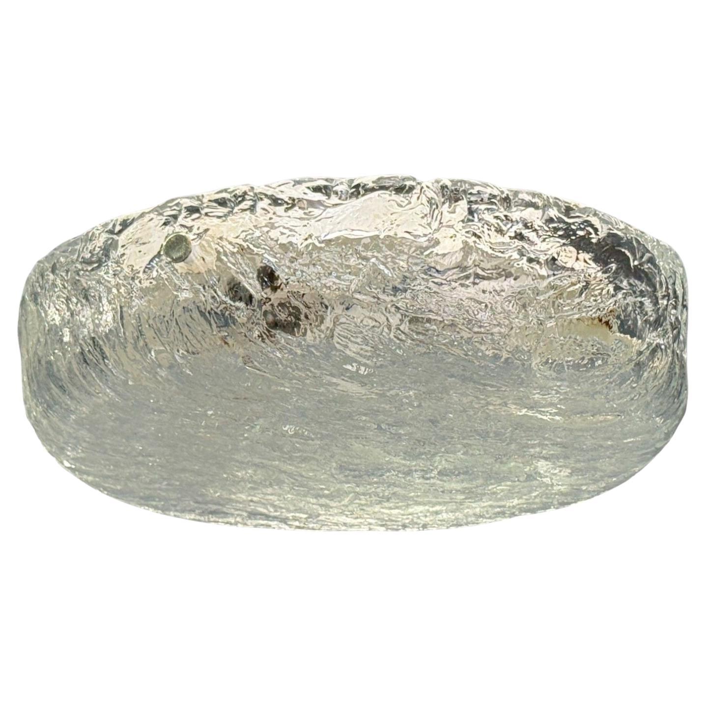 Carl Fagerlund, Textured Glass, Nickel, Flush Mount Fixture, Sweden, 1950s