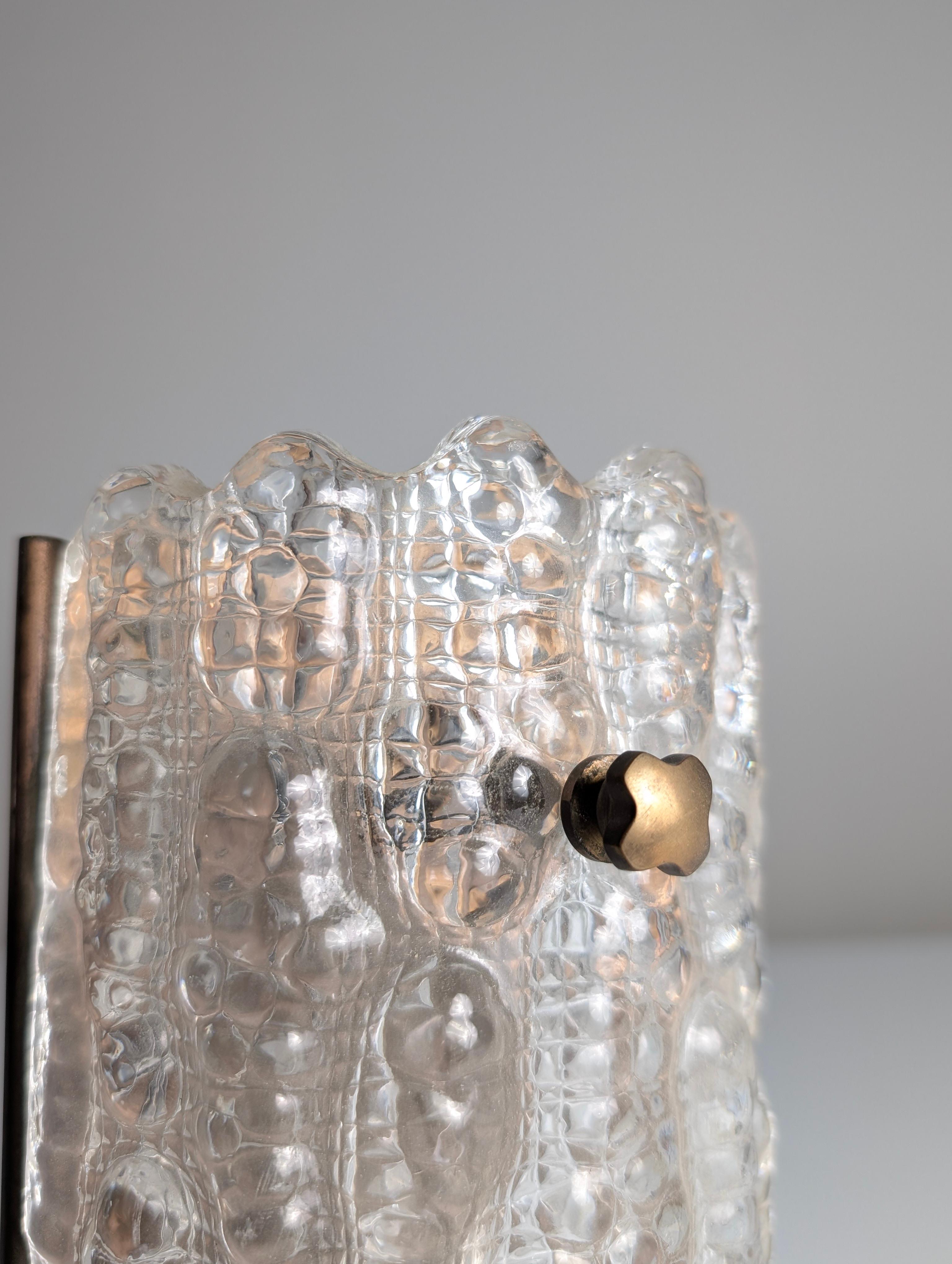 Aplique de pared de cristal texturado Carl Fagerlund Años 60 Moderno de mediados de siglo en venta
