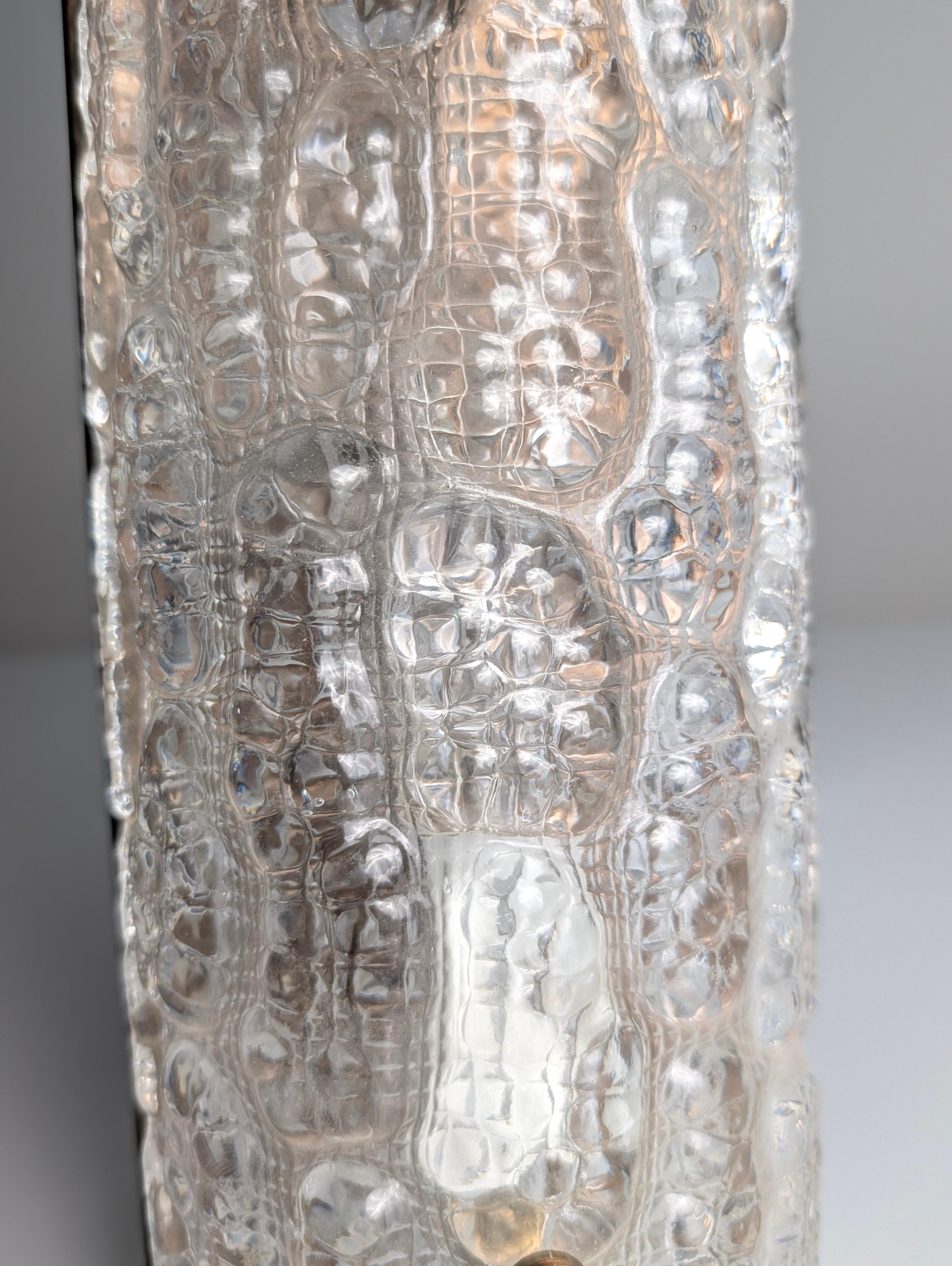 Aplique de pared de cristal texturado Carl Fagerlund Años 60 en Bueno estado para la venta en Benalmadena, ES