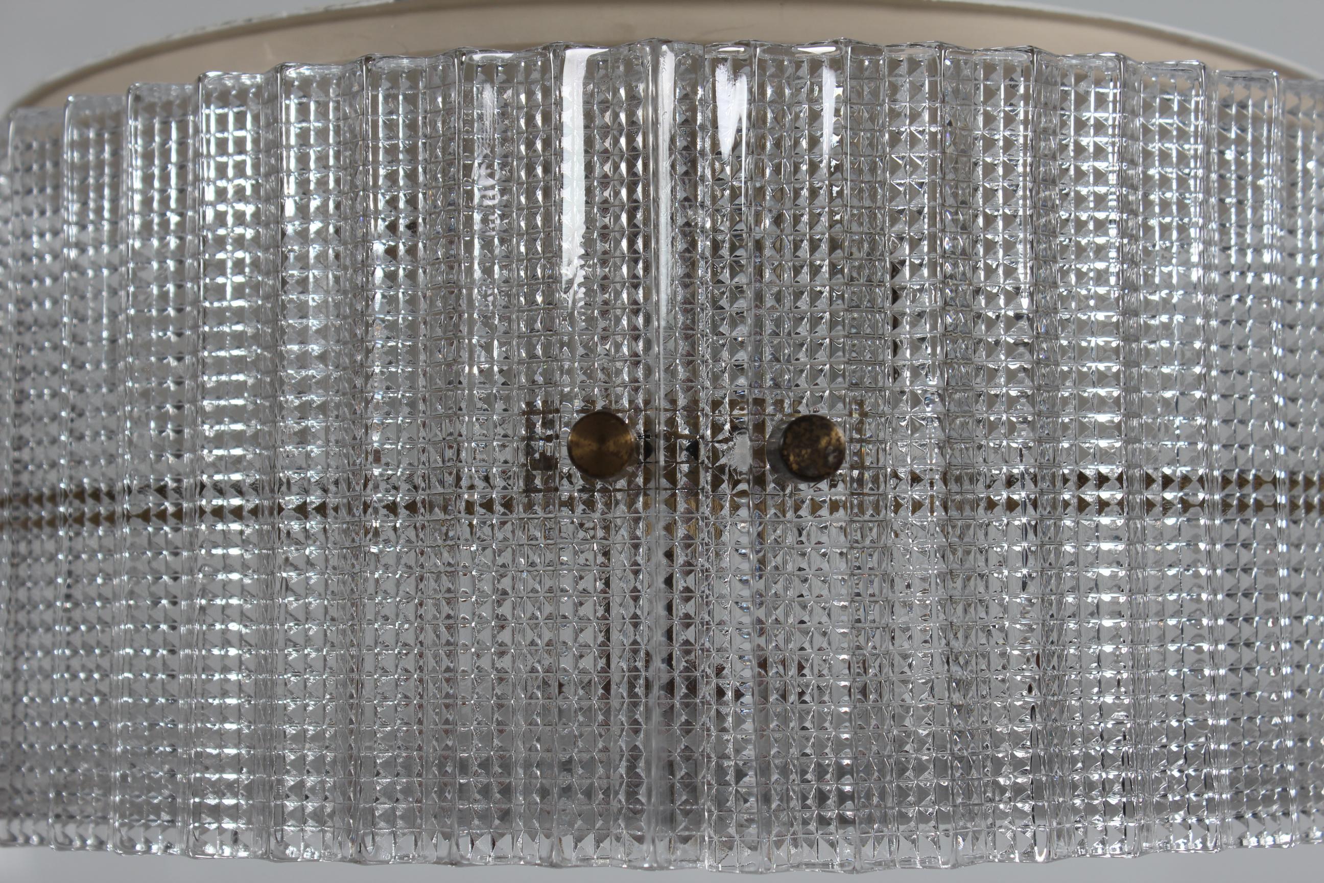 Carl Fagerlund Vintage Ceiling Lamp/Chandelier of Glass by Orrefors Sweden, 1960 In Good Condition For Sale In Aarhus C, DK