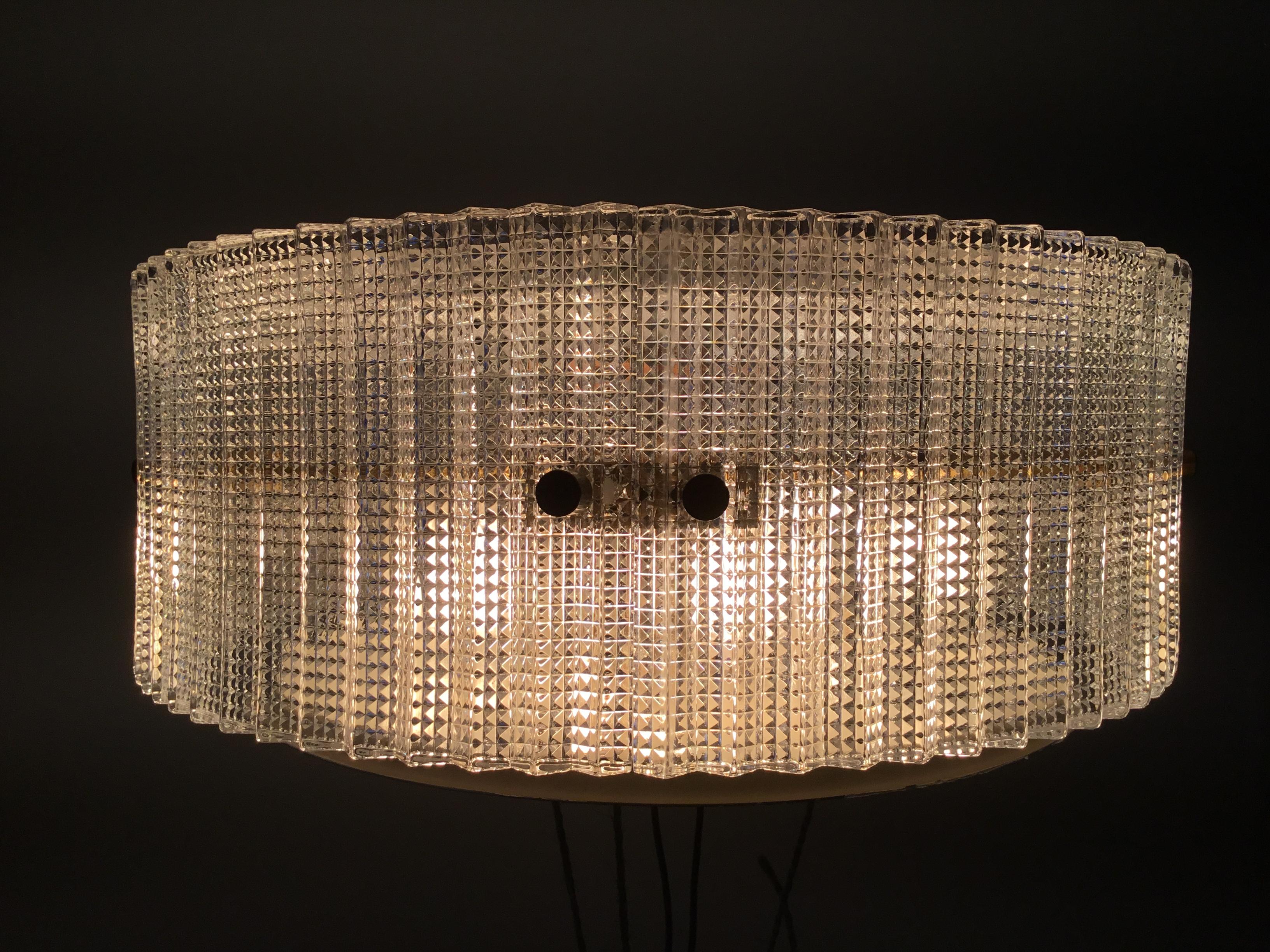 Carl Fagerlund Vintage Ceiling Lamp/Chandelier of Glass by Orrefors Sweden, 1960 For Sale 1