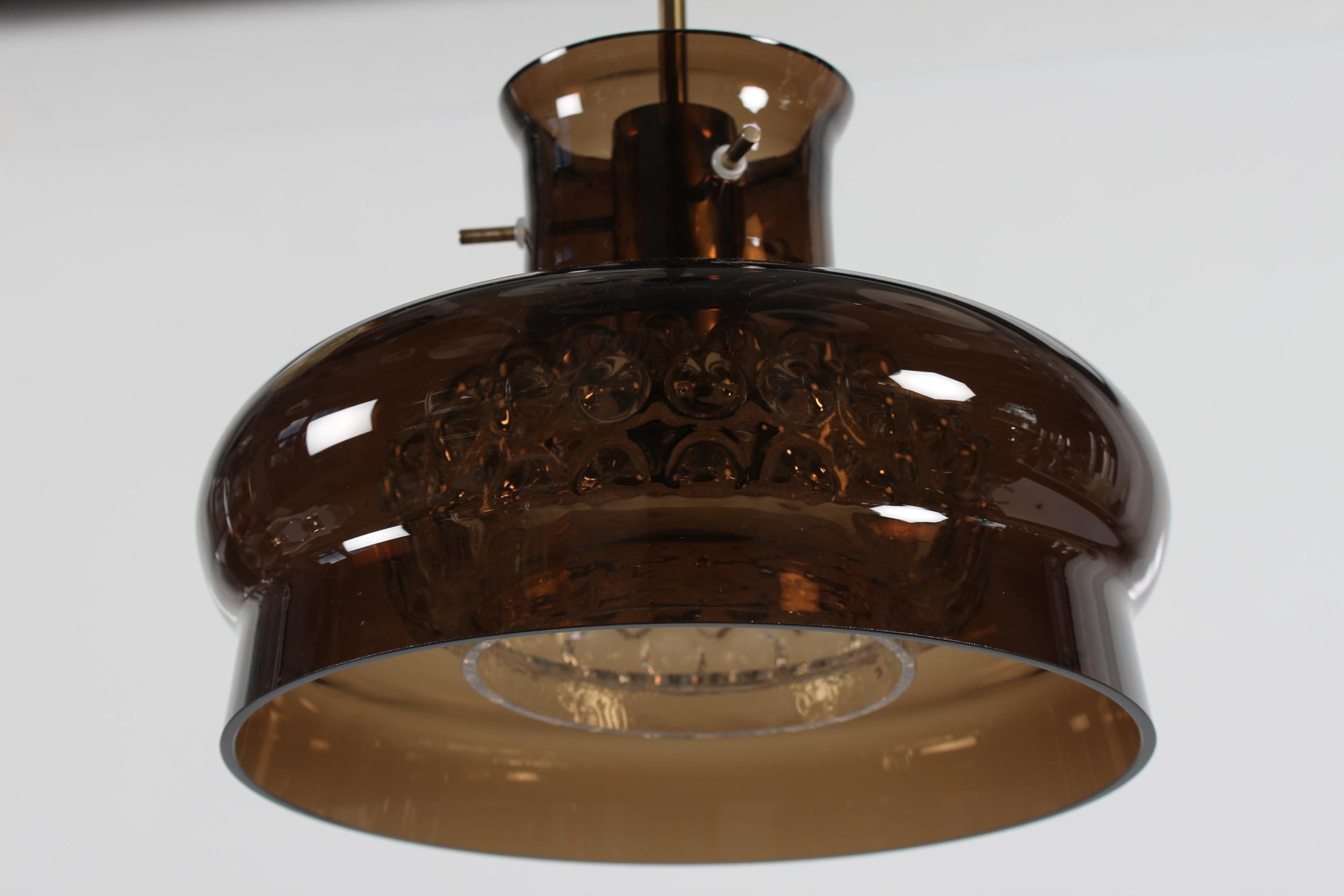Mid-20th Century Carl Fagerlund Vintage Double Shaded Brown Glass Lamp by Orrefors, Sweden, 1960