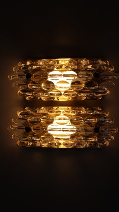 Carl Fagerlund Pareja vintage de apliques de cristal de Orrefors en Suecia, 1960