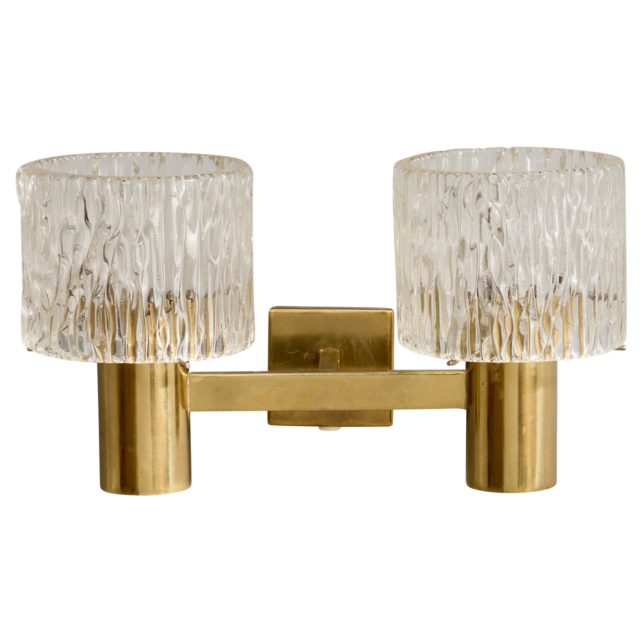 Carl Fagerlund, Wall Light, Brass, Glass, Sweden, 1960s