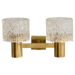 Carl Fagerlund, Wall Light, Brass, Glass, Sweden, 1960s