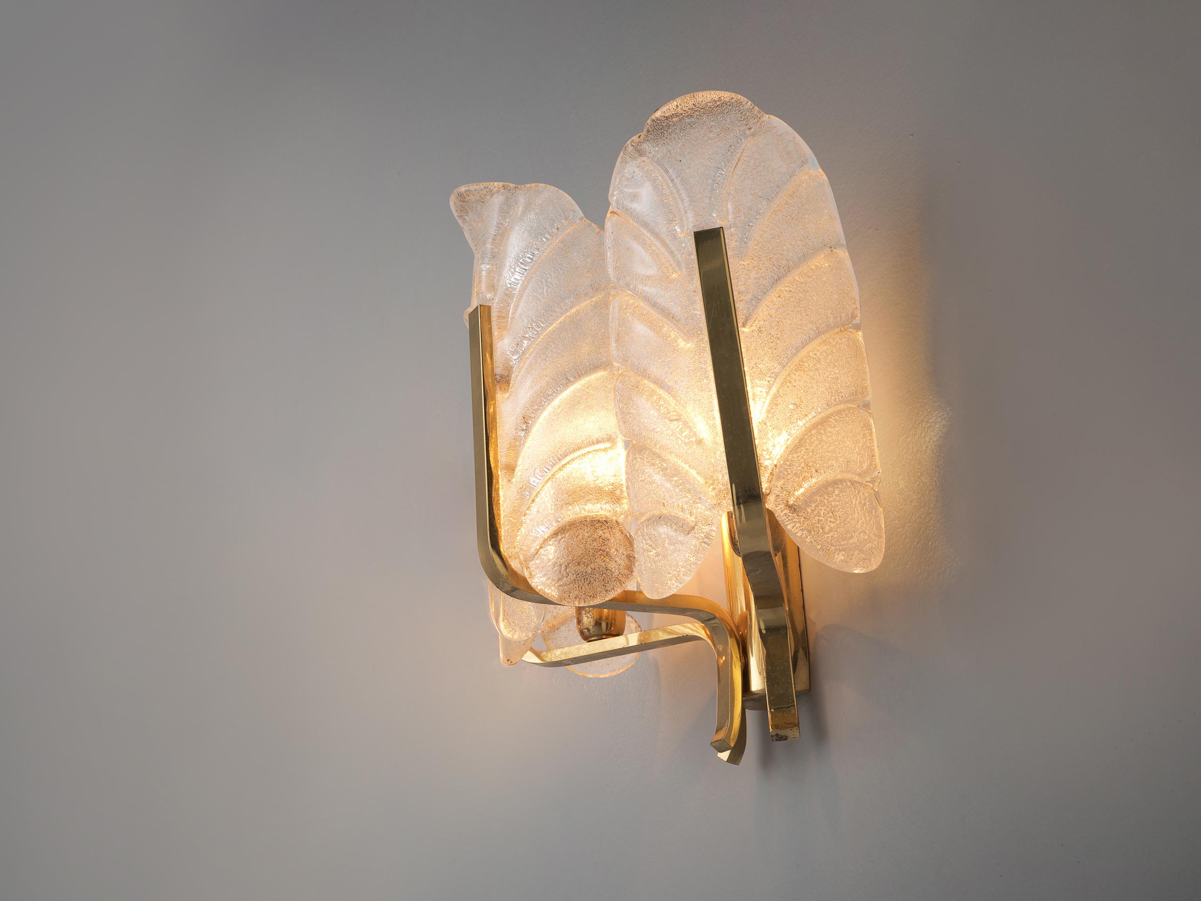 Carl Fagerlund Wall Light in Brass and Structured Glass  1