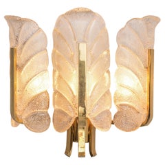 Vintage Carl Fagerlund Wall Light in Brass and Structured Glass 