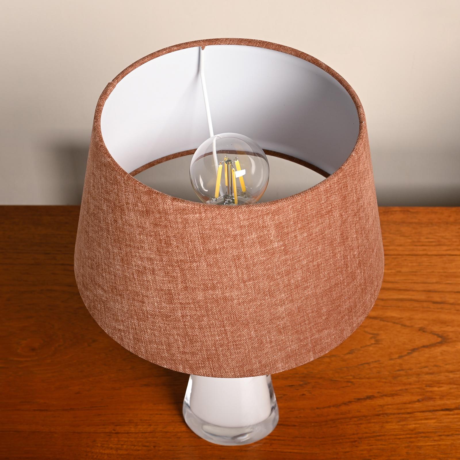 Carl Fagerlund lampes de table en verre blanc et abat-jour ocre foncé pour Orrefors Suède en vente 6