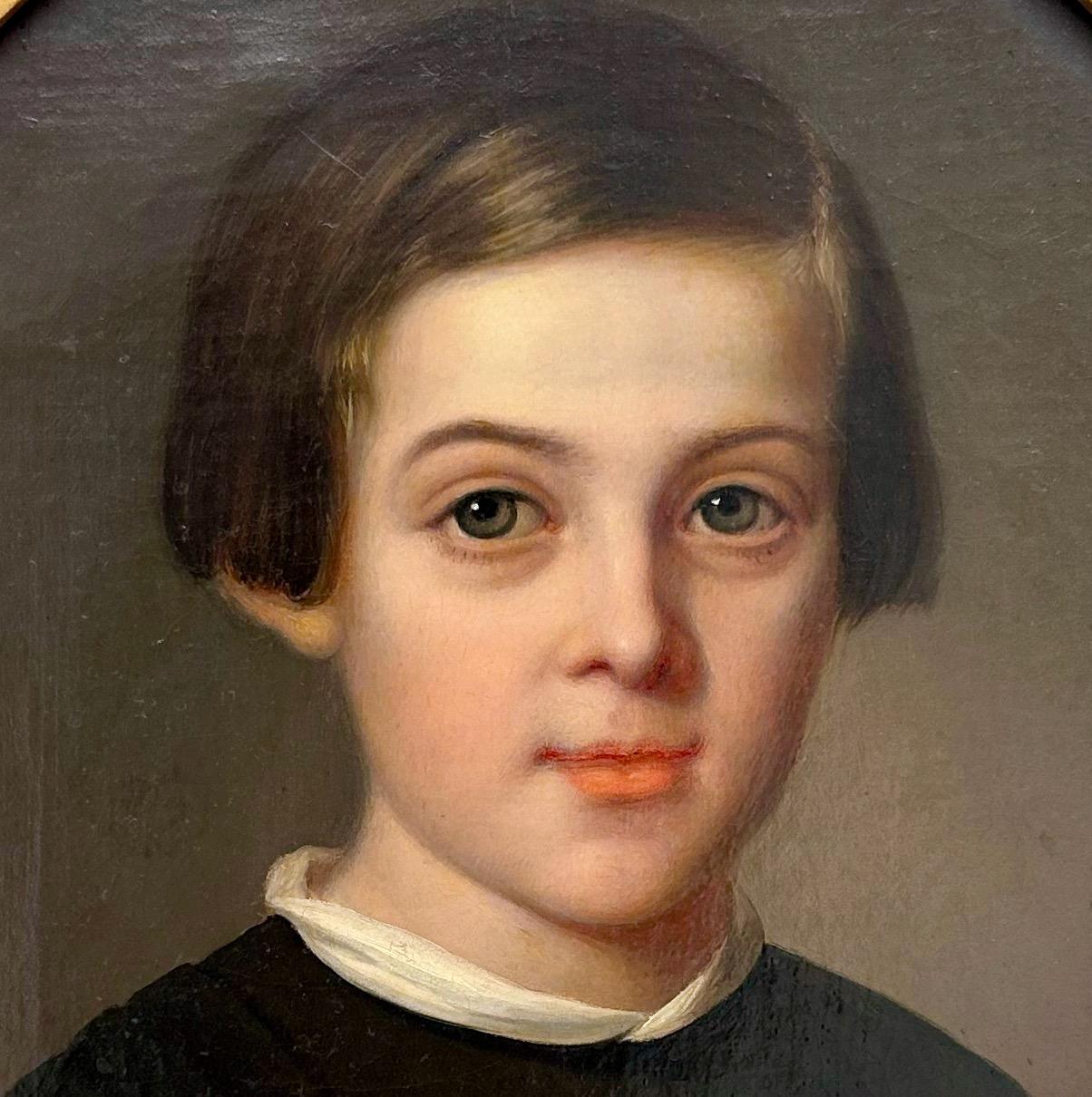 Portrait of a Young Boy - Painting by  Carl Ferdinand Sohn