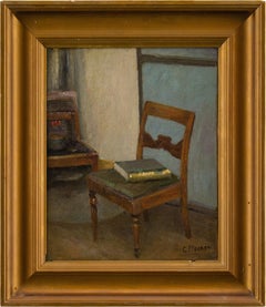Carl Fischer, Interior With Chairs & Book, Oil Painting