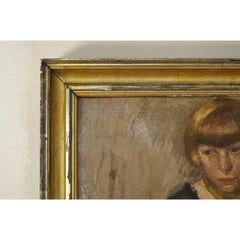 Carl Fischer "Retrato de una mujer con un bonito vestido" enmarcado