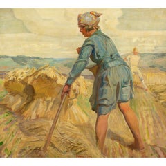 Carl Forup, The Haymakers, Oil Painting