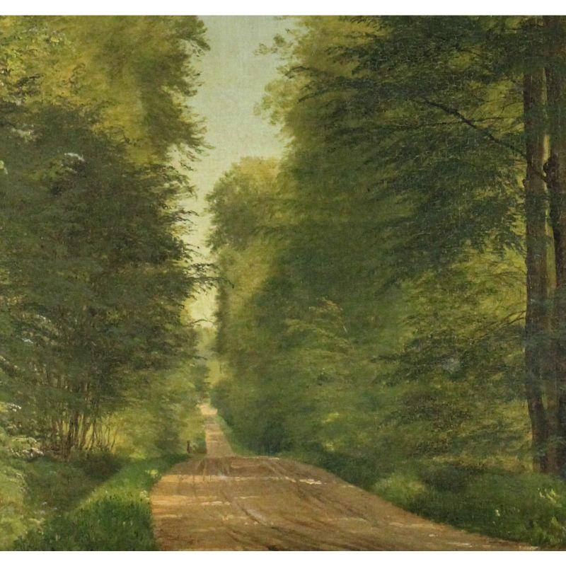 Carl Frederick Aagaard Landscape Oil Painting Dirt Road In Good Condition For Sale In Gardena, CA