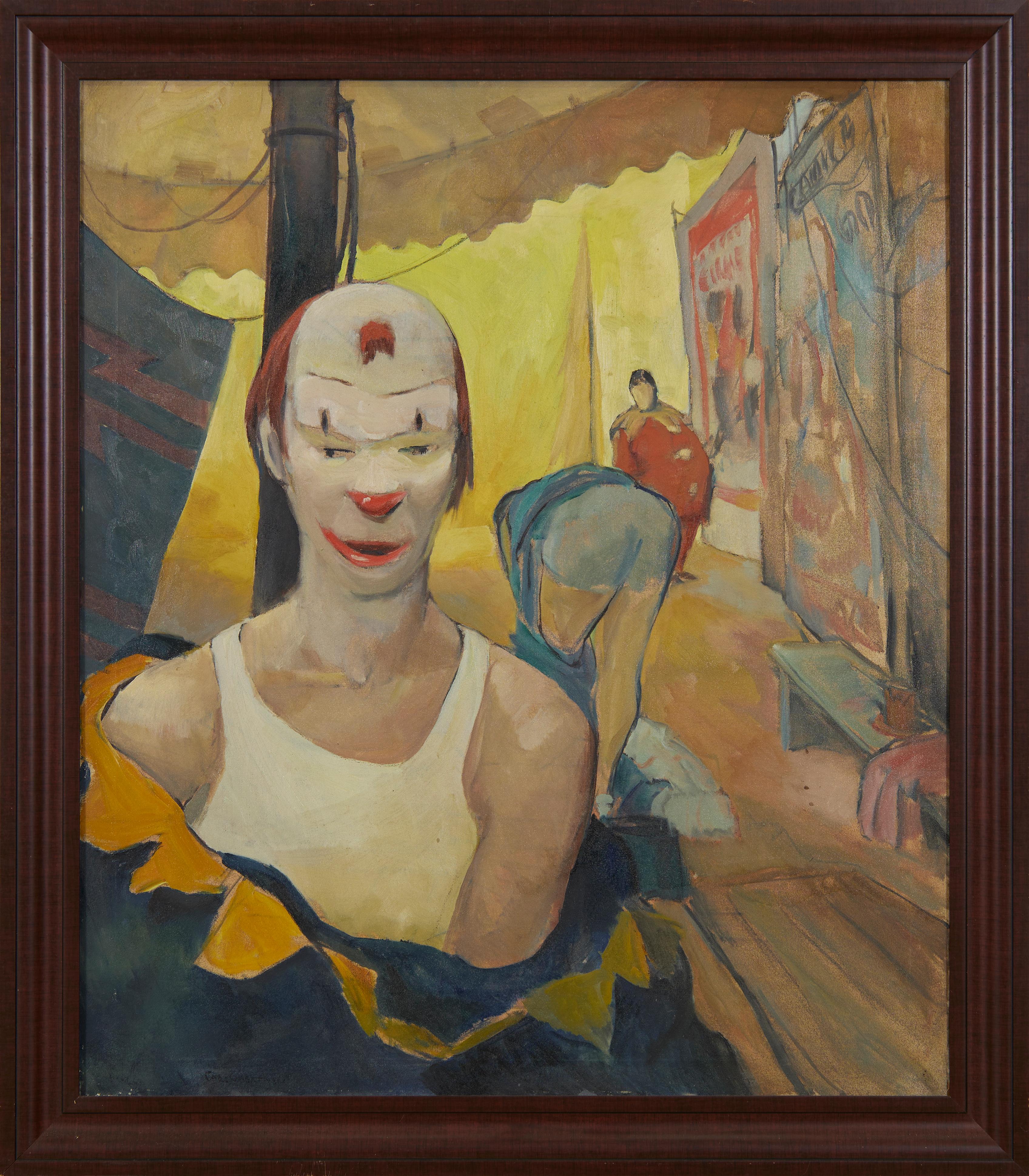 Getting Ready for the Show, Circus Scene w/ Clown