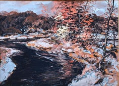 "Neve d'ottobre" Carl Frederick Gaertner (americano, 1898-1952) Olio su masonite