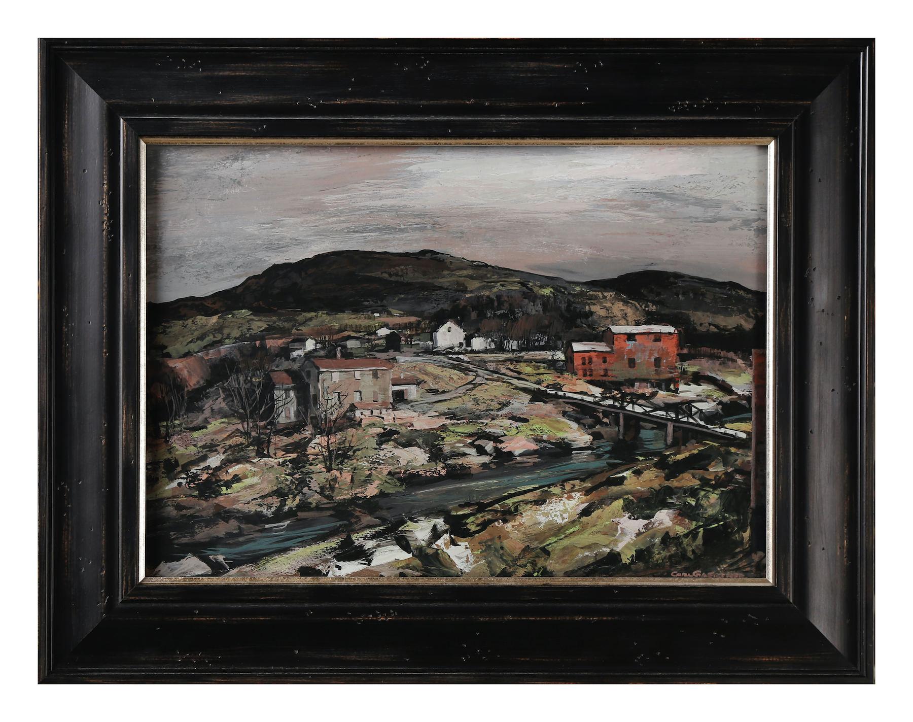 Rock Creek, peinture de paysage de l'Ohio du milieu du siècle dernier, école de Cleveland  - Painting de Carl Frederick Gaertner