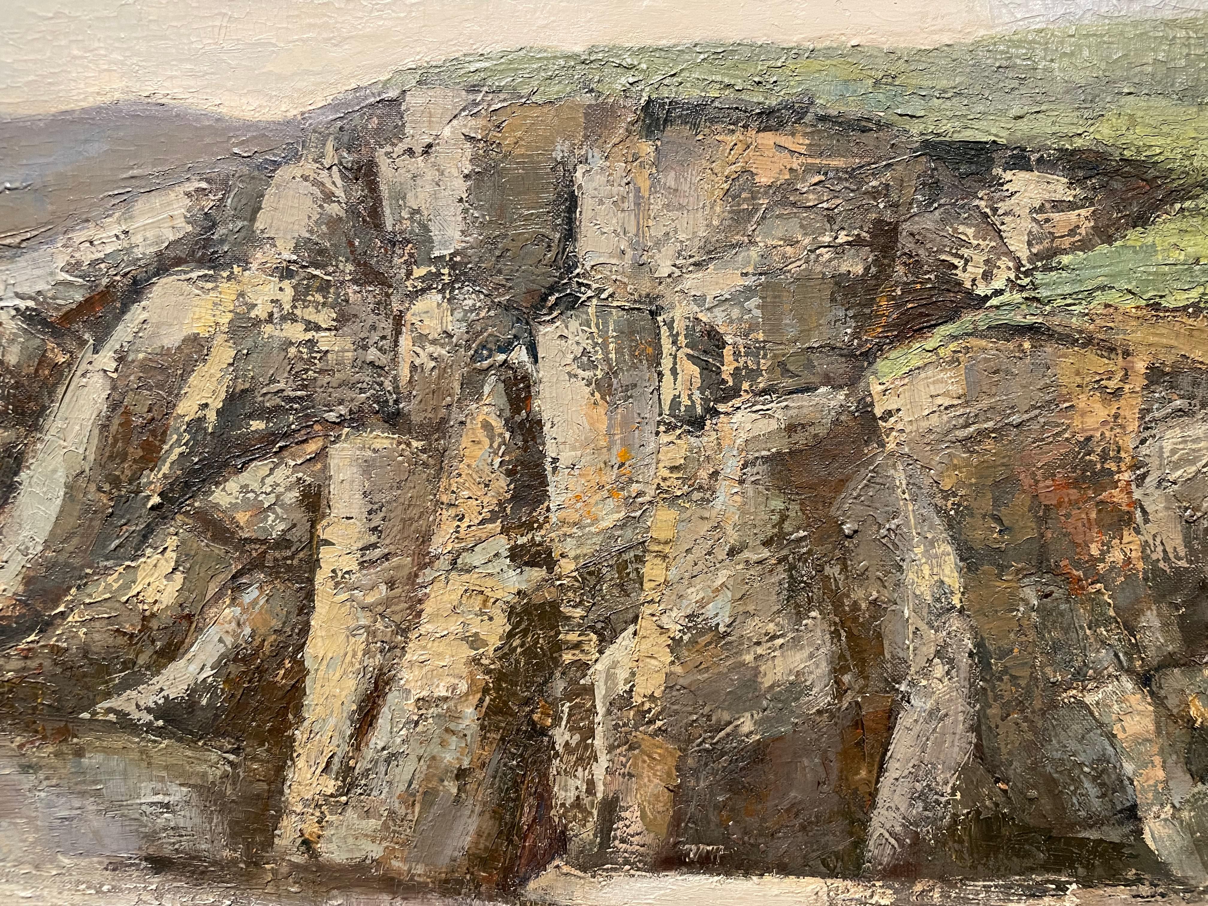 Rocky Cove, Landschaft/ Meereslandschaft des Künstlers der Cleveland School, Mitte des 20. Jahrhunderts im Angebot 6