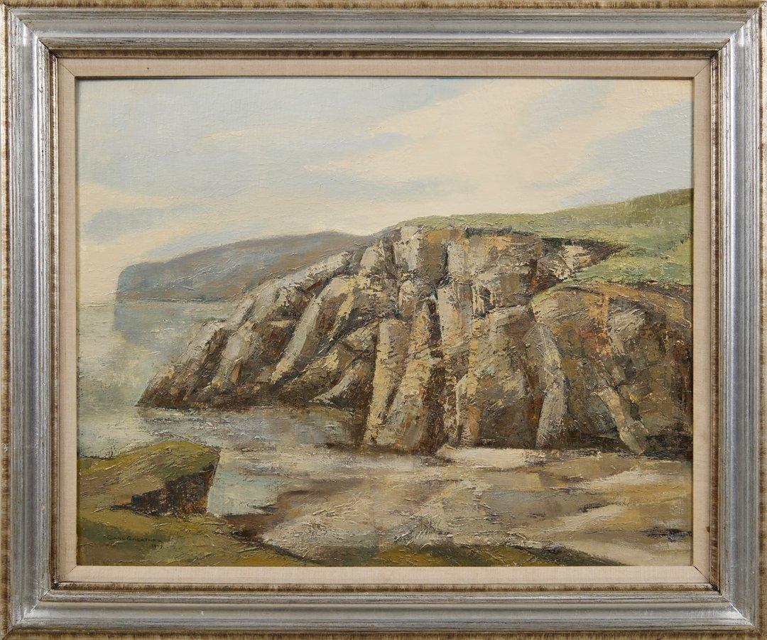 Rocky Cove, Mid-20th Century Landscape/Seascape by Cleveland School artist - Painting by Carl Frederick Gaertner