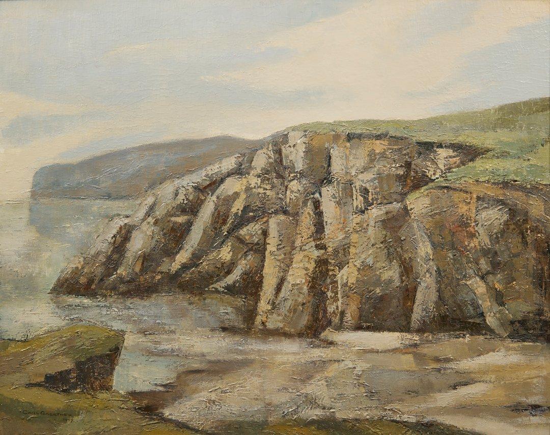 Carl Frederick Gaertner Landscape Painting - Rocky Cove, Mid-20th Century Landscape/Seascape by Cleveland School artist