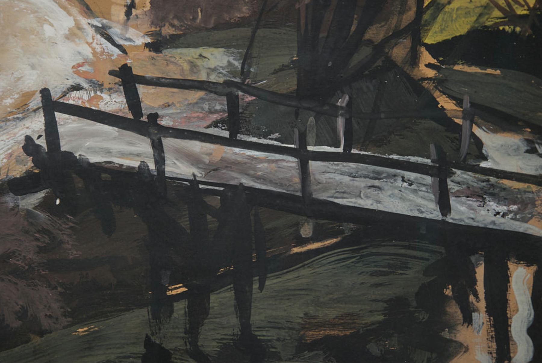 Carl Frederick Gaertner (Amerikaner, 1898-1952)
Straße aus der Stadt, 1940
Gouache
Signiert und datiert unten rechts
18 x 22 Zoll
23 x 27 Zoll, gerahmt

Carl Gaertner war einer der größten Maler, die aus der Cleveland School hervorgingen. Am 18.