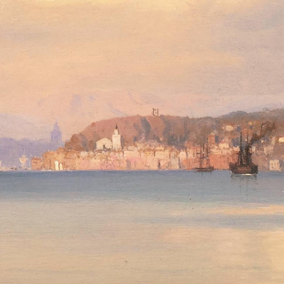 « Une flèche à trois mâts au large de Capri », paysage marin du 19e siècle, Musée royal de la marine   en vente 5