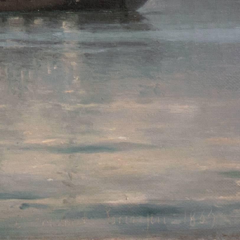 'A Three-Masted Frigate off Capri', 19th Century Seascape, Royal Naval Museum For Sale 1
