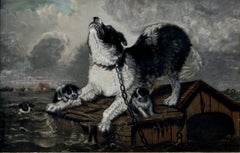 "Überschwemmung" nach Carl Fredrik Kiörboe - "ÖVERSVÄMNING"  Hunde während einer Überschwemmung