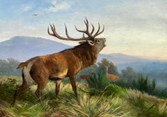 Roaring Deer Stag, Carl Friedrich Deiker, Wetzlar 1836 – 1892 Düsseldorf, Signed