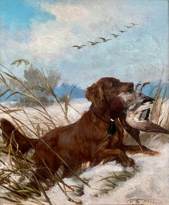 Der Jagdhund" von Carl Friedrich Deiker (Wetzlar 1836 - 1892 Düsseldorf)
