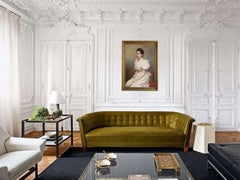 Graceful Portrait of the Countess Carrobio Pastel on Canvas 1910 circa