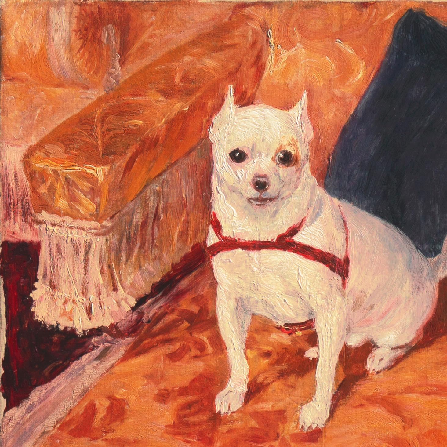 'Chihuahua on a Velvet Armchair', Académie Julian, Paris, Royal Academy, Benezit For Sale 3