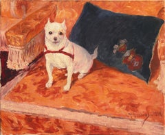 'Chihuahua on a Velvet Armchair', Académie Julian, Paris, Royal Academy, Benezit