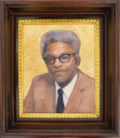 Bayard Rustin (Portrait Painting of LGBTQ Icon with Gold Leaf & Wood Frame)