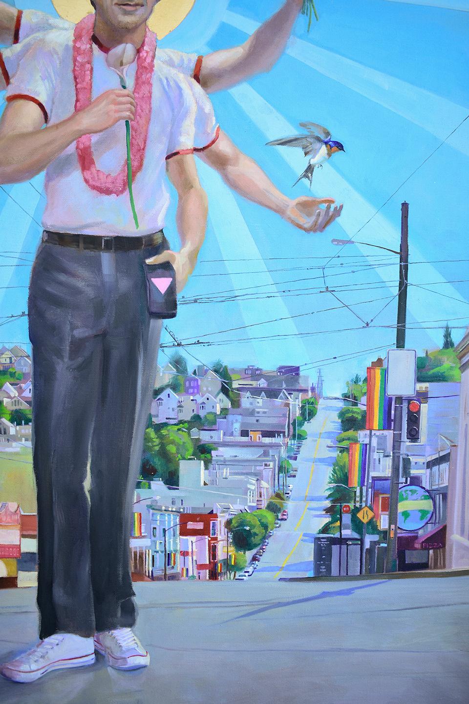 Portrait painting of LGBTQ icon, Harvey Milk
Entitled: 