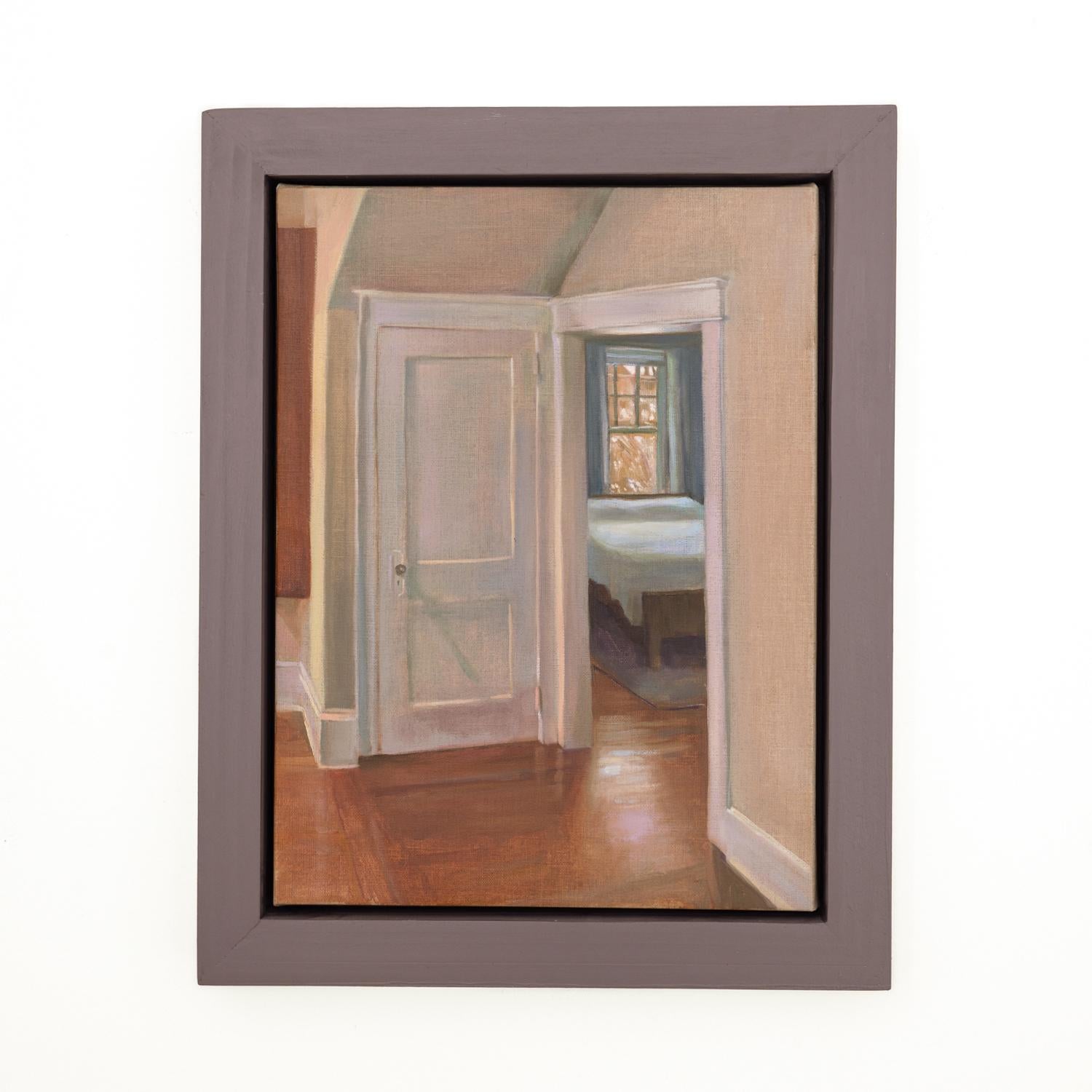 In the Guest Room (Contemporary Interior Painting of a Bedroom Doorway) For Sale 2