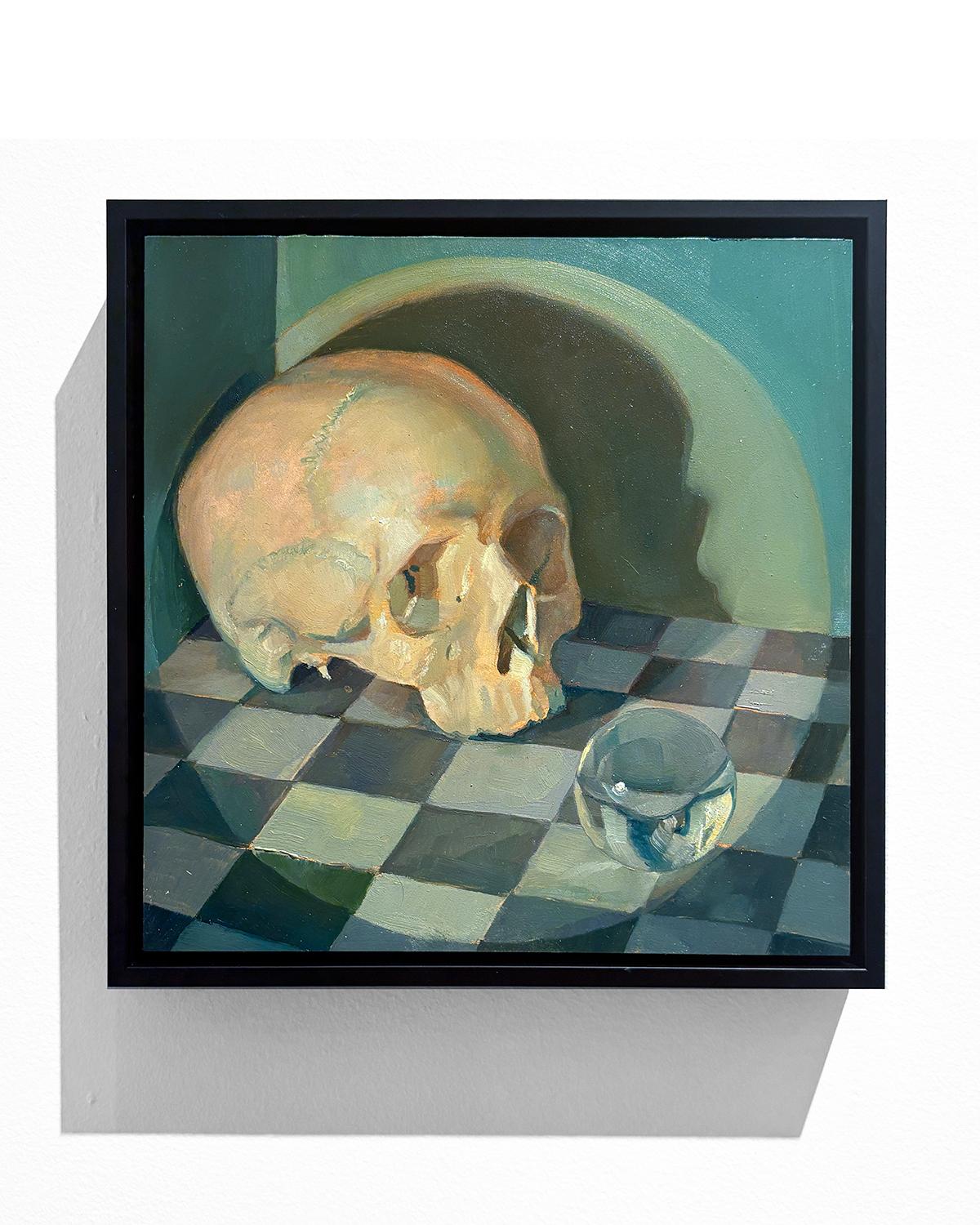 Yorik (Cráneo y Orbe Vanitas Naturaleza Muerta Pintura al Óleo en Colores Fríos)
Pintado por el artista afincado en Hudson Valley, Carl Grauer, en 2022
óleo sobre lienzo
Firmado verso
Excelente estado 

UMBRALES NATURALES, 2025
Tres muertes, todas